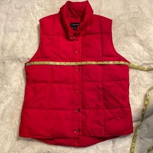 Lands End Womens Goose Down Puffer Vest Red Size S 6-8 Zip Up